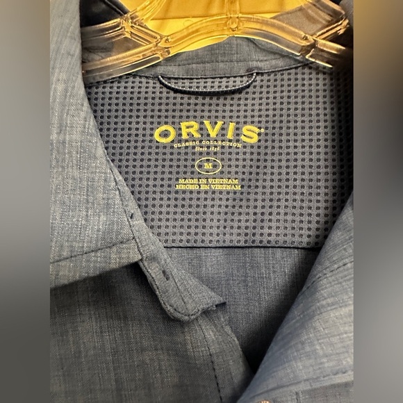 Orvis Men's Button Up Shirt Blue Short Sleeve Pockets Classic Collection… - Picture 2 of 4